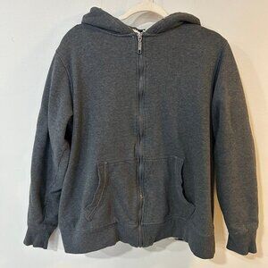 US Life Thick Fleece Lined Full Zip Grey Hoodie Men’s Size Large